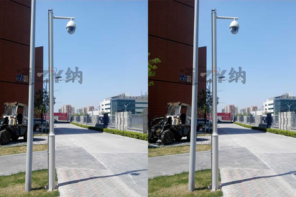 监控杆尺寸监控立杆直接带路灯可以吗？